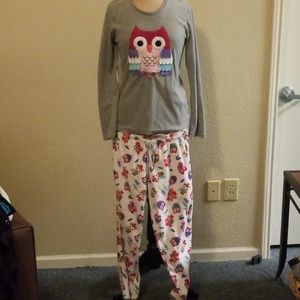 Owl print fleece pajamas